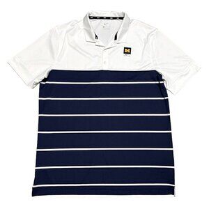 Nike MICHIGAN University NCAA College Light Activewear Golf Polo Tee Shirt Large